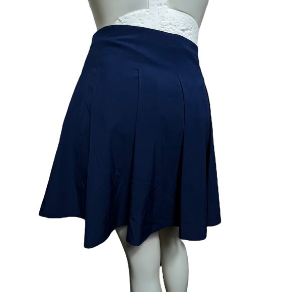 J.CREW Navy Blue Pleated Tennis Skirt with Built-In Stretch Shorts - Size L - Picture 3 of 8